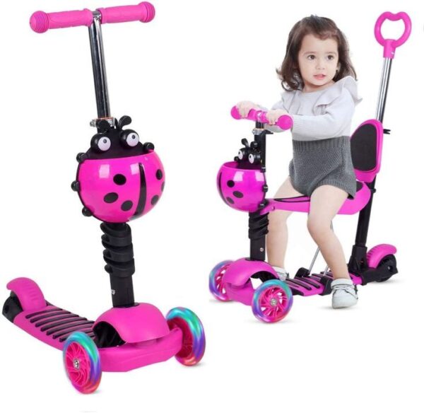 Patineta Scooter 5 en 1 Color Rosa chicle - Imagen 2